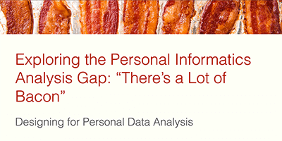 Teaser image for paper Exploring the Personal Informatics Analysis Gap: 'There's a Lot of Bacon'